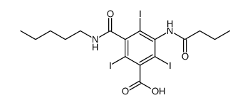 3-Butyrylamino-5-(pentylcarbamoyl)-2,4,6-triiodobenzoic acid Structure