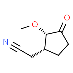 Cyclopentaneacetonitrile, 2-methoxy-3-oxo-, (1R,2S)-rel- (9CI)结构式