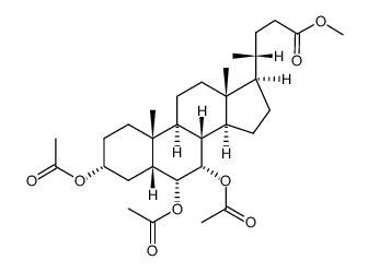 3α,6α,7α-Tris(acetyloxy)-5β-cholan-24-oic acid methyl ester Structure