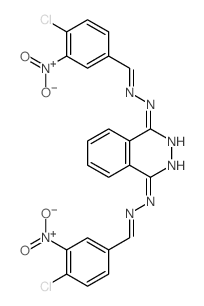 N,N-bis[(4-chloro-3-nitro-phenyl)methylideneamino]phthalazine-1,4-diamine结构式