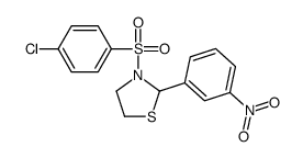 (9CI)-3-[(4-氯苯基)磺酰基]-2-(3-硝基苯基)-噻唑烷结构式