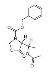 phenylmethyl (4S)-4-[(1R)-1-(acetyloxy)ethyl]-5-oxo-1,3-oxazolidine-3-carboxylate结构式