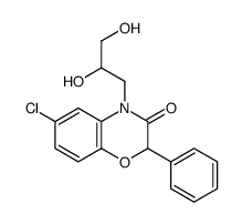 6-chloro-4-(2,3-dihydroxypropyl)-2-phenyl-1,4-benzoxazin-3-one Structure