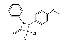 3,3-dichloro-4-(p-methoxyphenyl)-1-phenyl-2-azetidinone Structure