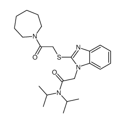 1H-Benzimidazole-1-acetamide,2-[[2-(hexahydro-1H-azepin-1-yl)-2-oxoethyl]thio]-N,N-bis(1-methylethyl)-(9CI) picture