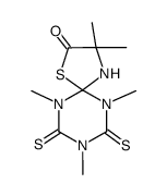 3,3,6,8,10-pentamethyl-7,9-dithioxo-1-thia-4,6,8,10-tetraaza-spiro[4.5]decan-2-one Structure