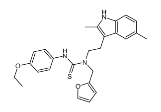 1-[2-(2,5-dimethyl-1H-indol-3-yl)ethyl]-3-(4-ethoxyphenyl)-1-(furan-2-ylmethyl)thiourea结构式