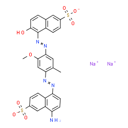 5-[[4-[(4-Amino-6-sodiosulfo-1-naphthalenyl)azo]-5-methyl-2-methoxyphenyl]azo]-6-hydroxynaphthalene-2-sulfonic acid sodium salt Structure