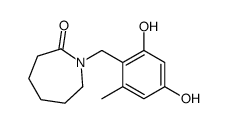 1-[(2,4-dihydroxy-6-methylphenyl)methyl]azepan-2-one结构式