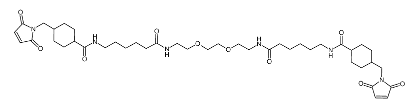 1,8-bis-[6-(4-N-maleimidomethyl-cyclohexane-1-carboxyl)amido]caproxyl-triethyleneglycol Structure