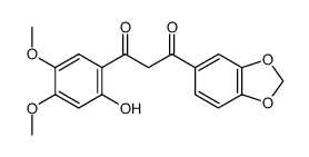 2-hydroxy-4,5-dimethoxy-3',4'-methylenedioxydibenzoyl methane结构式