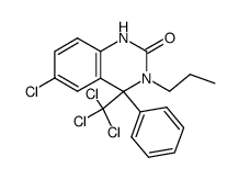 6-chloro-3,4-dihydro-4-phenyl-3-(n-propyl)-4-trichloromethyl-2(1H)-quinazolinone结构式