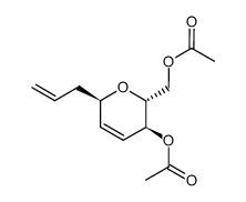 (2R,3S,6R)-2-acetoxymethyl-6-allyl-3,6-dihydro-2H-pyran-3-yl acetate结构式