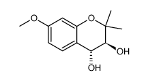 (+)-(3S,4R)-trans-7-Methoxy-2,2-dimethylchromane-3,4-diol结构式