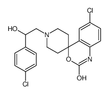 6-chloro-1'-[2-(4-chlorophenyl)-2-hydroxyethyl]spiro[1H-3,1-benzoxazine-4,4'-piperidine]-2-one结构式