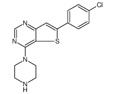 Thieno[3,2-d]pyrimidine, 6-(4-chlorophenyl)-4-(1-piperazinyl)结构式