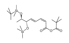 (2Z,4E,6S,7R)-7-((tert-butyldimethylsilyl)oxy)-6-((trimethylsilyl)oxy)octa-2,4-dienoic pivalic anhydride结构式