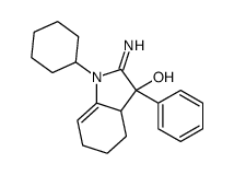 1-cyclohexyl-2-imino-3-phenyl-3a,4,5,6-tetrahydroindol-3-ol结构式