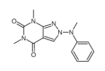 2-(N-methylanilino)-5,7-dimethyl-2H-pyrazolo<3,4-d>pyrimidine-4,6(5H,7H)-dione Structure