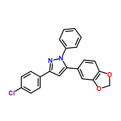 5-(1,3-Benzodioxol-5-yl)-3-(4-chlorophenyl)-1-phenyl-1H-pyrazole结构式