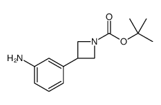 1-Azetidinecarboxylic acid, 3-(3-aminophenyl)-, 1,1-dimethylethyl ester结构式