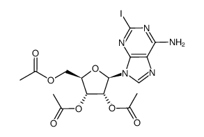 6-amino-2-iodo-9-(2',3',5'-tri-O-acetyl-β-D-ribofuranosyl)purine Structure