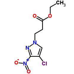 3-(4-CHLORO-3-NITRO-PYRAZOL-1-YL)-PROPIONIC ACID ETHYL ESTER Structure