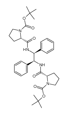 tert-butyl (S)-2-({(1S,2S)-2-[(S)-1-(tert-butoxycarbonyl)pyrrolidine-5-carboxamido]-1,2-diphenylethyl}carbamoyl)pyrrolidine-1-carboxylate Structure