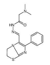 2-(dimethylamino)-N-[(E)-(6-phenyl-2,3-dihydroimidazo[2,1-b][1,3]thiazol-5-yl)methylideneamino]acetamide结构式