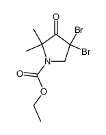 ethyl 4,4-dibromo-2,2-dimethyl-3-oxopyrrolidine-1-carboxylate Structure