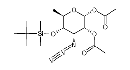 3-azido-4-O-(tert-butyldimethylsilyl)-3,6-dideoxy-α-D-glucopyranose 1,2-diacetate结构式