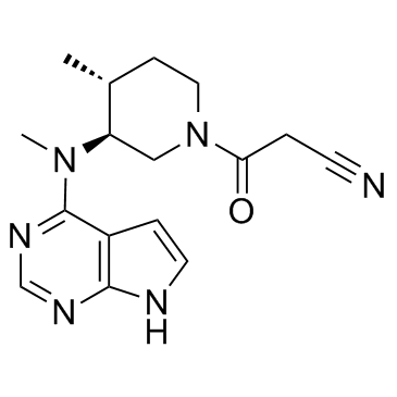 (3S,4R)-4-甲基-3-(甲基-7H-吡咯并[2,3-D]嘧啶-4-氨基)-BETA-氧代-1-哌啶丙腈结构式