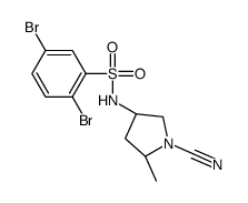 2,5-Dibromo-N-[(3R,5S)-1-cyano-5-methyl-3-pyrrolidinyl]benzenesul fonamide结构式