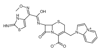 7-(2-(2-aminothiazolyl)-2-methoxyiminoacetamido)-3-(imidazo(1,2-a)pyridinium-1-yl)methyl-3-cephem-4-carboxylate picture