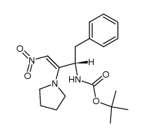 (S,Z)-tert-butyl (4-nitro-1-phenyl-3-(pyrrolidin-1-yl)but-3-en-2-yl)carbamate Structure