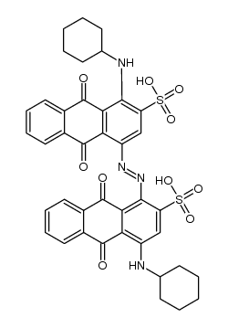 1-(cyclohexylamino)-4-((4-(cyclohexylamino)-9,10-dioxo-2-sulfo-9,10-dihydroanthracen-1-yl)diazenyl)-9,10-dioxo-9,10-dihydroanthracene-2-sulfonic acid Structure