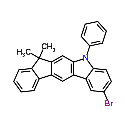 2-Bromo-5,7-dihydro-7,7-dimethyl-5-phenyl-indeno[2,1-b]carbazole Structure