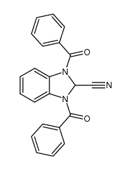 2-cyano-1,3-dibenzoyl-2,3-dihydrobenzimidazole Structure