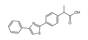 α-Methyl-4-(4-phenyl-2-thiazolyl)benzeneacetic acid结构式