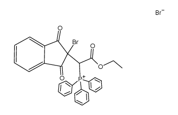 (1-(2-bromo-1,3-dioxo-2,3-dihydro-1H-inden-2-yl)-2-ethoxy-2-oxoethyl)triphenylphosphonium bromide Structure