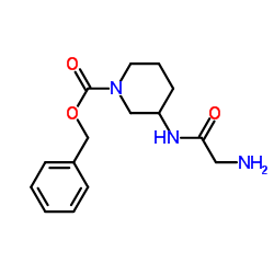 Benzyl 3-(glycylamino)-1-piperidinecarboxylate结构式