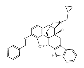 17-(cyclopropylmethyl)-6,7-dehydro-4,5-epoxy-3-benzyloxy-14-hydroxy-6,7,2',3'-indolomorphinan Structure