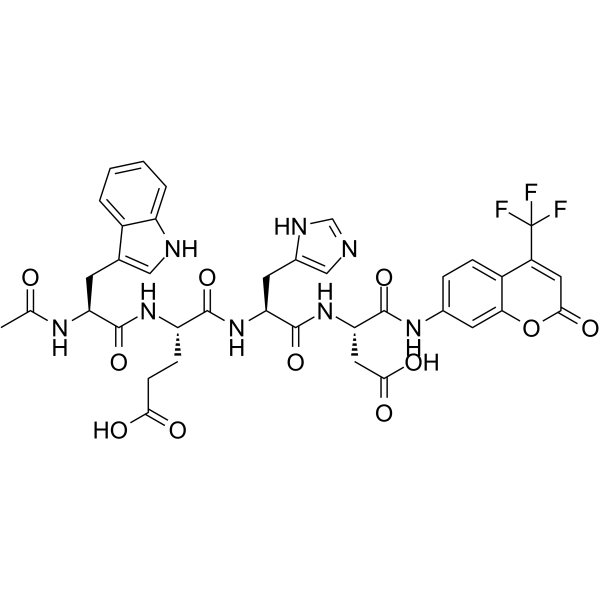 Ac-Trp-Glu-His-Asp-AFC trifluoroacetate salt structure