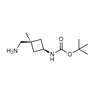 ((1s,3s)-3-(氨基甲基)-3-甲基环丁基)氨基甲酸叔丁酯结构式