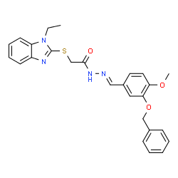 N'-{(E)-[3-(benzyloxy)-4-methoxyphenyl]methylidene}-2-[(1-ethyl-1H-benzimidazol-2-yl)sulfanyl]acetohydrazide picture