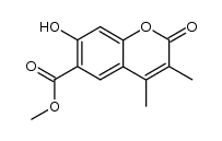 7-hydroxy-3,4-dimethyl-2-oxo-2H-chromene-6-carboxylic acid methyl ester结构式