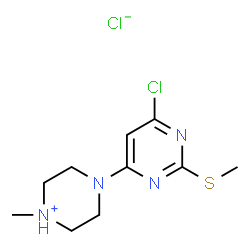 1-[6-CHLORO-2-(METHYLSULFANYL)-4-PYRIMIDINYL]-4-METHYLHEXAHYDROPYRAZIN-4-IUM CHLORIDE structure