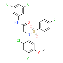 2-(N-(4-CHLOROPHENYLSULFONYL)-2,4-DICHLORO-5-METHOXYPHENYLAMINO)-N-(3,5-DICHLOROPHENYL)ACETAMIDE结构式