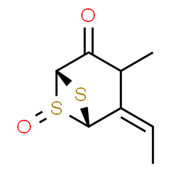 6,7-Dithiabicyclo[3.1.1]heptan-2-one,4-ethylidene-3-methyl-,6-oxide,(1R,4Z,5S,6S)-rel-(9CI) structure