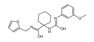 Cyclohexanecarboxamide, N-(2-furanylmethyl)-1-[[[(3-methoxyphenyl)amino]carbonyl]amino]- (9CI)结构式